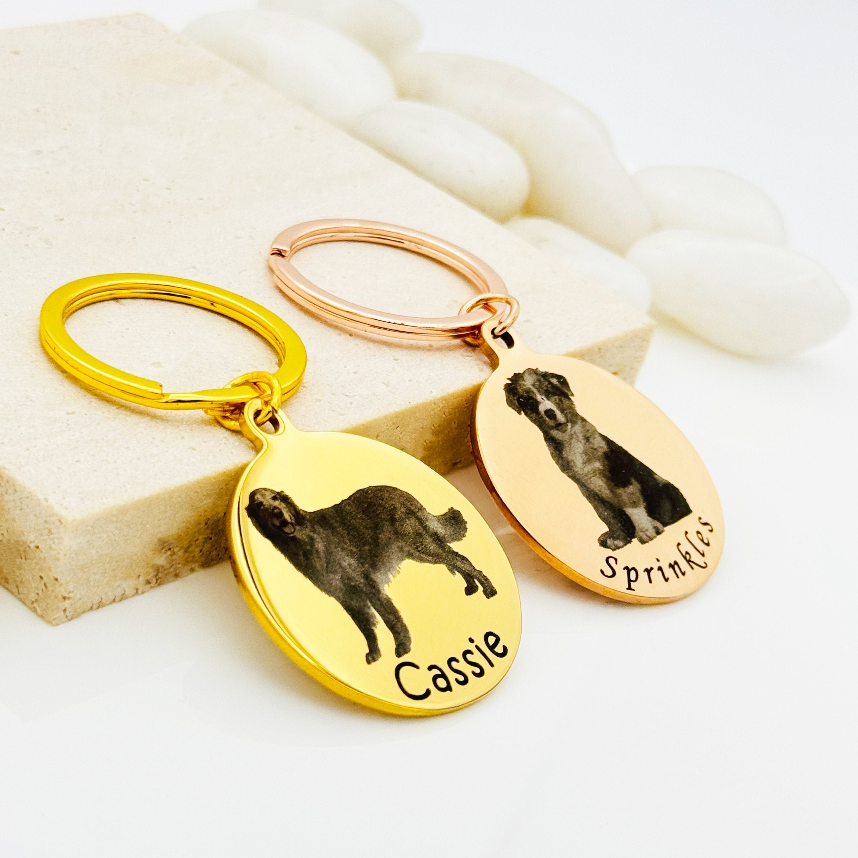 Round Custom Picture Keychain • Pet Picture Keychain • Dog Picture Keychains • Cat Keychains • Custom Engrave