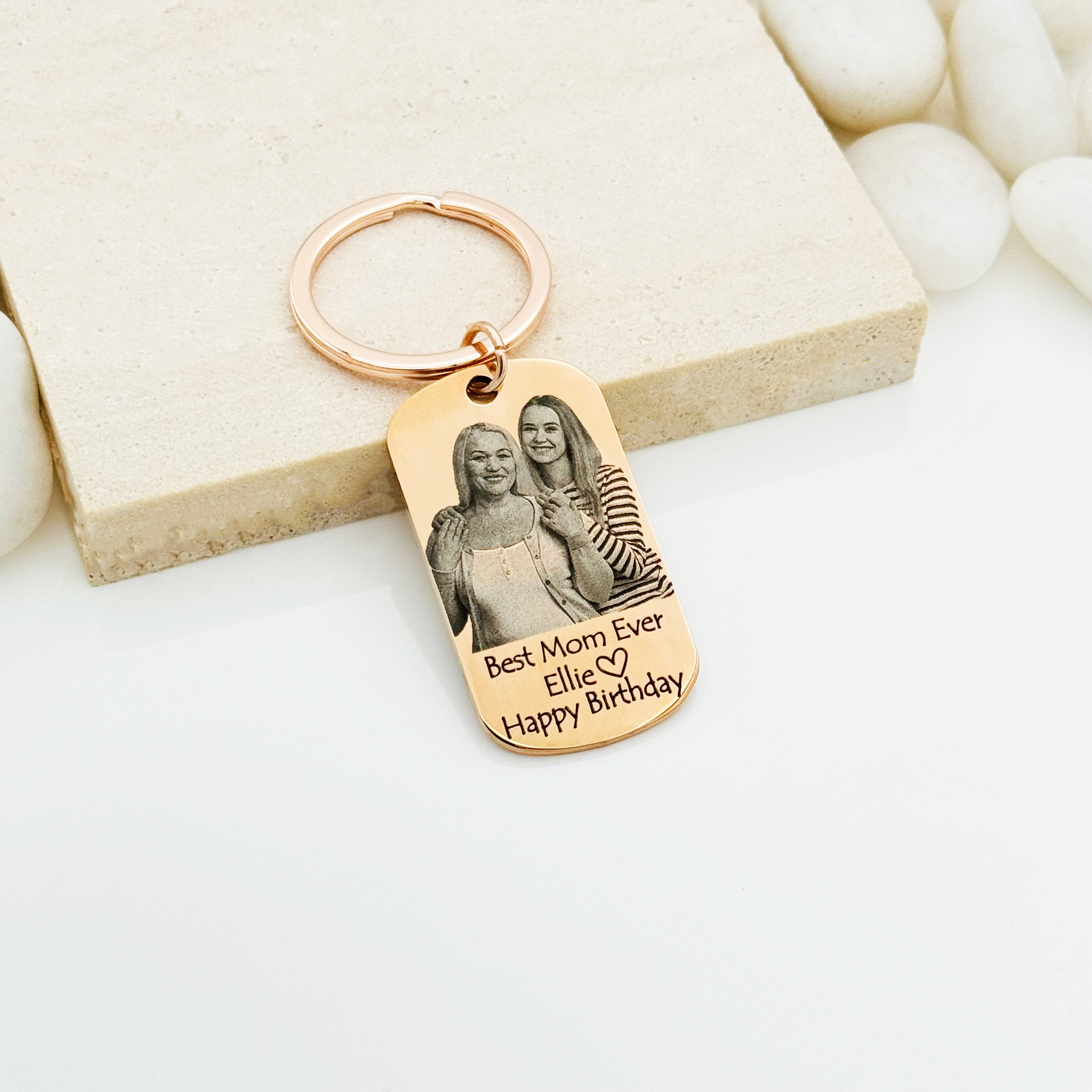 Personalized Photo Engrave Keychain, Portrait Engraved Keychain, Custom Keychain, Personalized Photo Keychain, Personalized Gift for Mom