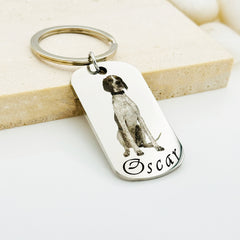 Custom Pet Picture Engraved Keychains • Dog Picture Keychains • Cat Keychains • Animal Picture Engrave • Gift For Cat Mom • Gift For Dog Mom