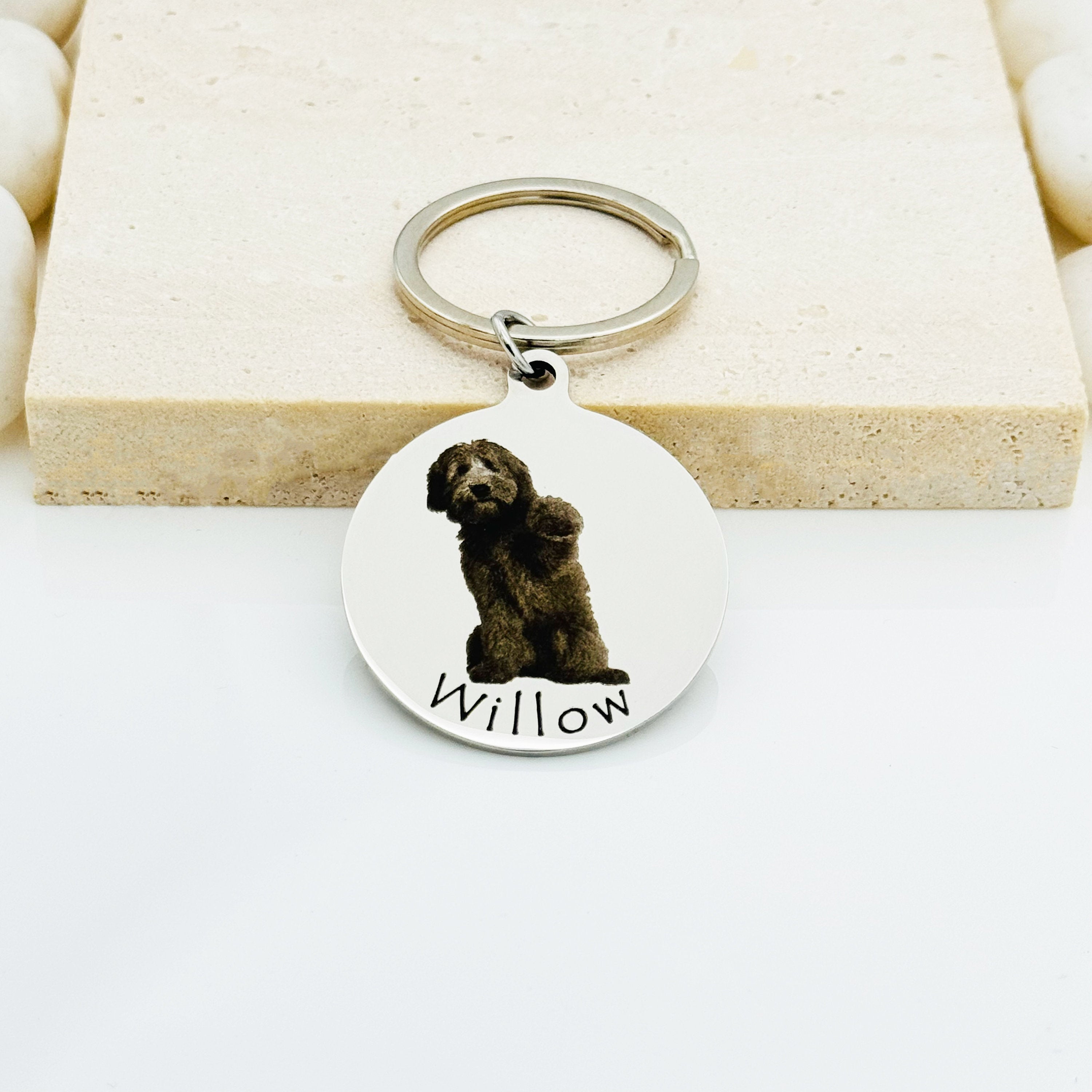 Round Custom Picture Engraving Keychain, Custom Keychain, Pet Picture Engraving, Picture Engraving, Personalized Pet Keychain