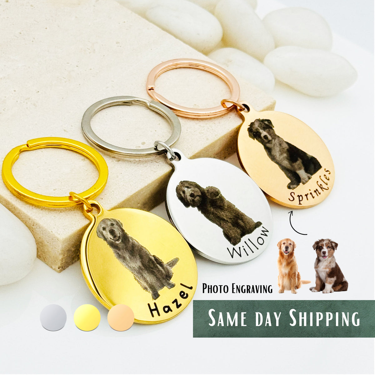 Round Custom Picture Engraving Keychain, Custom Keychain, Pet Picture Engraving, Picture Engraving, Personalized Pet Keychain