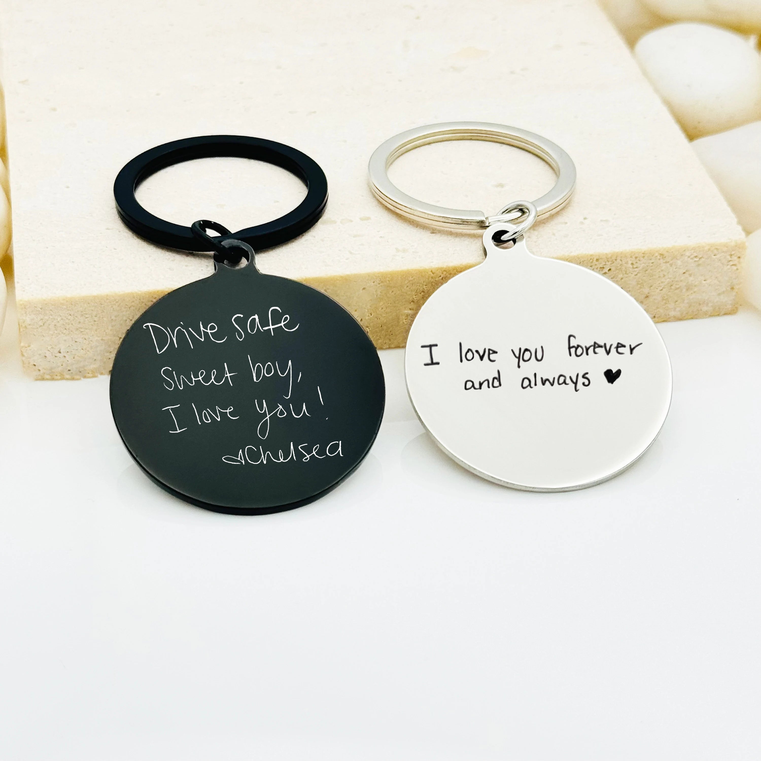 Actual Handwriting Round Keychain - Custom Keychain - Personalized Handwriting Keychain - Personalized Keychain - Gift For Christmas