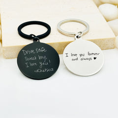 Actual Handwriting Round Keychain - Custom Keychain - Personalized Handwriting Keychain - Personalized Keychain - Gift For Christmas