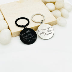 Actual Handwriting Round Keychain - Custom Keychain - Personalized Handwriting Keychain - Personalized Keychain - Gift For Christmas